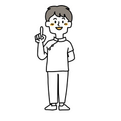 説明をしている男性看護師