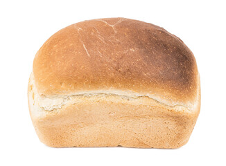 fresh wheat loaf isolated on white background. bread brick cut out