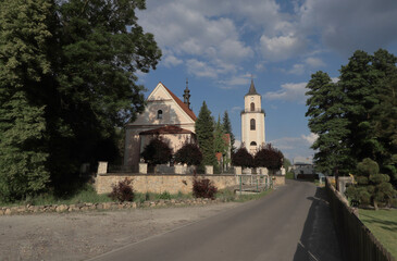 Fototapeta na wymiar Saint Bartholomew Church (1799) in Kielcza in south-western Poland