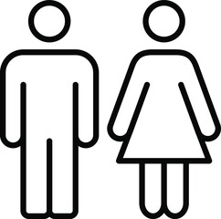 Man Woman line Icon. WC Sign transparent backgroundicon vector illustration