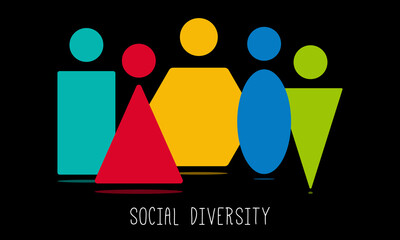 Social diversity, Inclusion and diversity infographic vector set, people vector logo for website