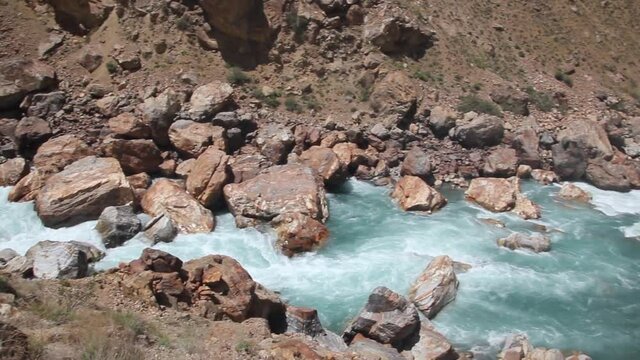Panj river in Wakhan valley
