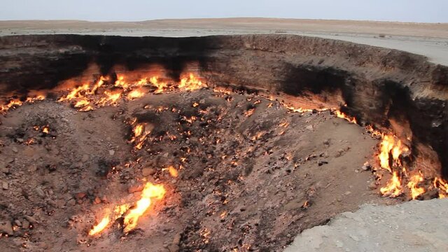 Darvaza Derweze gas crater called also The Door to Hell