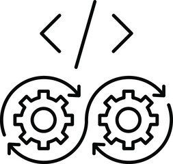  Secured DevOps line icon transparent background vector illustration