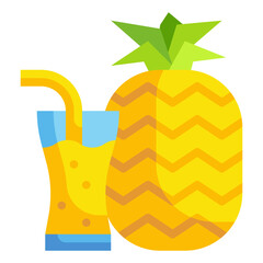 pineapple juice flat icon