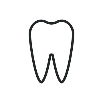 Tooth shape icon. Dental vector symbol. Oral and mouth silhouette sign. Dentist logo. 