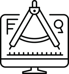 Architecture Design line icon transparent background vector illustration