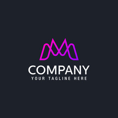 Vector graphic creative line alphabet symbol Letter M Vector illustration logo design template