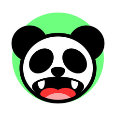 Simple Mascot Logo Design Panda Smiling. Abstract, emblem, design, concept, logo, logotype, element