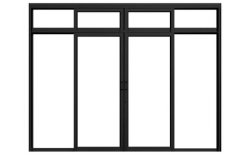 Black sliding aluminum window frame isolated on a white background