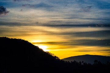 sunset in the mountains