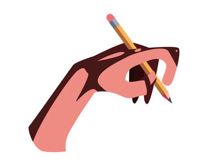 left hand with pencil writing