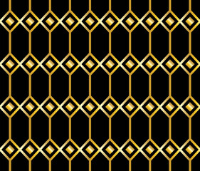 Art Deco seamless pattern . Geometric black and gold. Luxury vintage or antique . Art Deco background. Vector