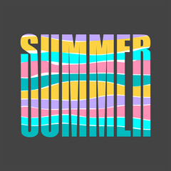 Fototapeta na wymiar Vector graphics - the word summer and letters. The concept season.