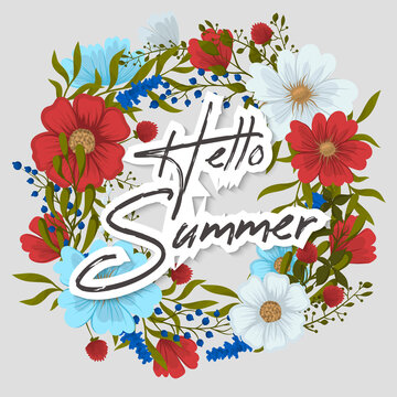 Vector graphics - the word summer and letters. The concept season.