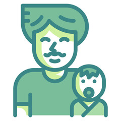 fatherhood blue line icon