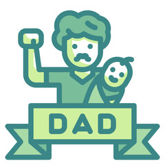 fathers day blue line icon