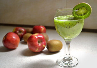 Apple and Kiwi cocktail