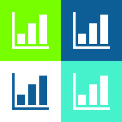 Bar Chart Flat four color minimal icon set