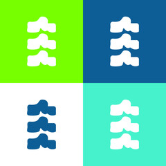 Anatomic Spine Flat four color minimal icon set