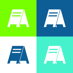 Bar Signal Blackboard For Daily Menu Flat four color minimal icon set