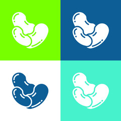 Bean Flat four color minimal icon set