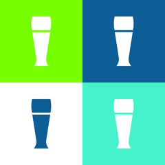 Beer Flat four color minimal icon set