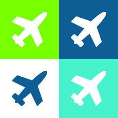 Airplane Filled Shape Flat four color minimal icon set