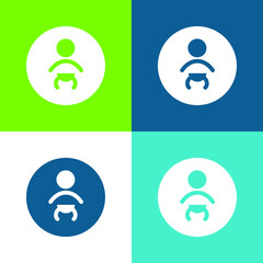 Baby Flat four color minimal icon set