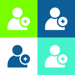 Add Friend Flat four color minimal icon set