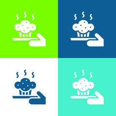 Baking Flat four color minimal icon set