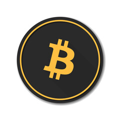 Fototapeta premium Bitcoin cryptocurrency coin button icon Illustration
