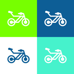 Bicycle Flat four color minimal icon set