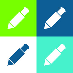 Big Mechanical Pen Flat four color minimal icon set