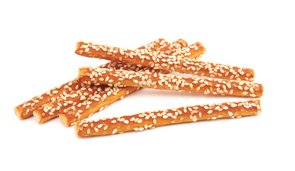 Pretzel sticks coated sesame