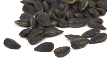 sunflower seeds on white