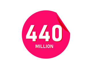 440 million texts on the white background