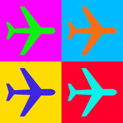 Fototapeta premium Flugzeug und Popart