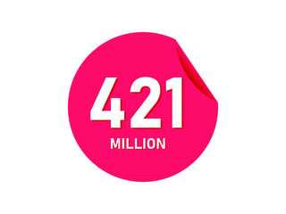 421 million texts on the white background