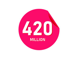 420 million texts on the white background
