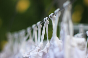 cloth masks that are dried in the sun