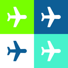 Aeroplane Flat four color minimal icon set