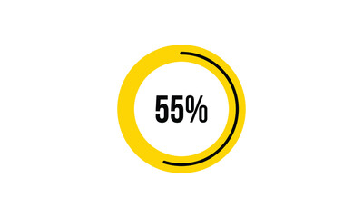 Circle Percentage Diagrams Showing 55% Ready-to-use for web Design, user interface (UI) or Infographic - Indicator with Black