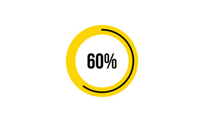 Circle Percentage Diagrams Showing 60% Ready-to-use for web Design, user interface (UI) or Infographic - Indicator with Black