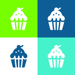 Baked Flat four color minimal icon set