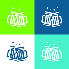 Beers Flat four color minimal icon set