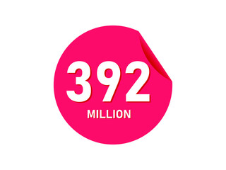 392 million texts on the white background