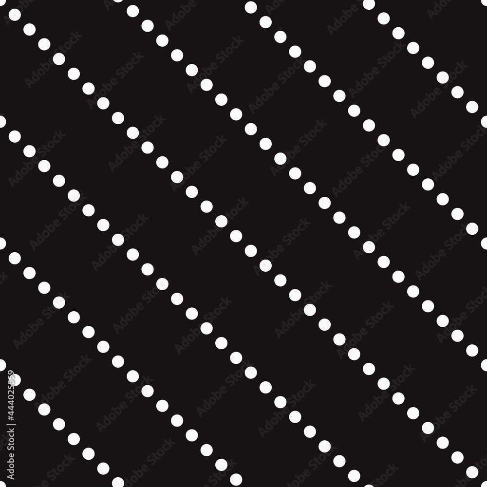 Poster Diagonal dots pattern. Seamless vector sample. Dotted stripes.