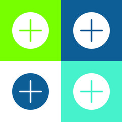 Obraz premium Addition Button Flat four color minimal icon set