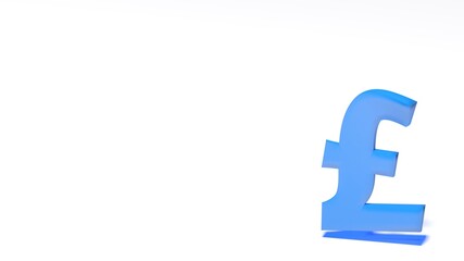 White background with blue pound sign at right side - 3D rendering illustration